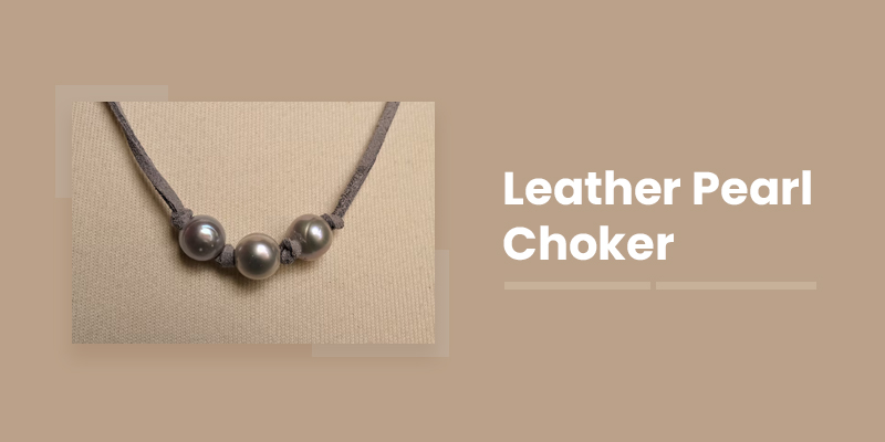 Leather Pearl Choker