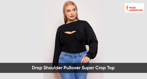 Drop Shoulder Pullover Super Crop Top