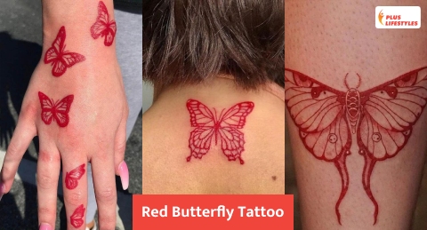 red and blue butterfly tattoo on fingerTikTok Search