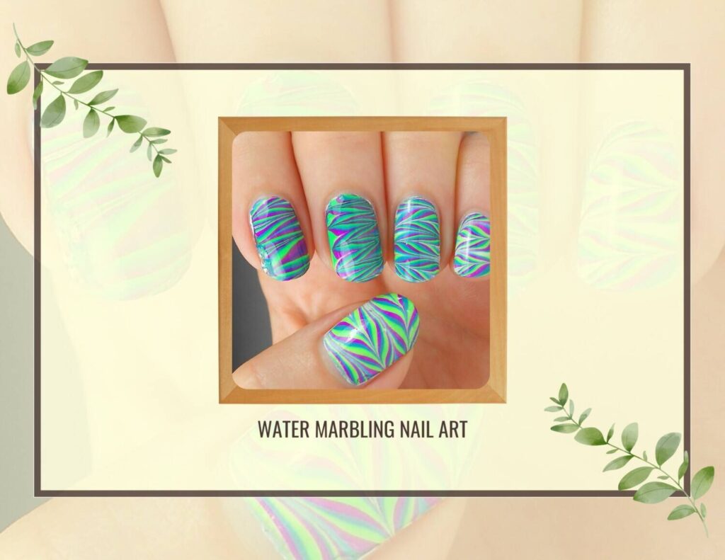 Water Marbling Nail Art