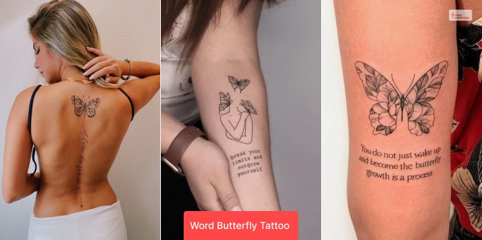 Word Butterfly Tattoo