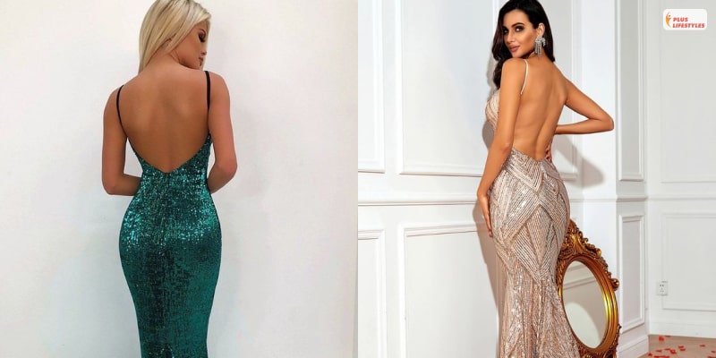Sequined Backless Dress