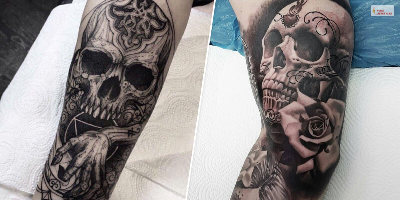 Skull Tattoo On Forearm