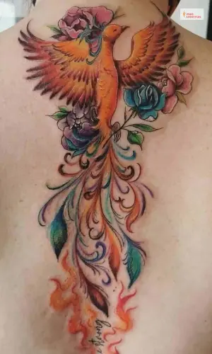 Phoenix Spine Tattoo