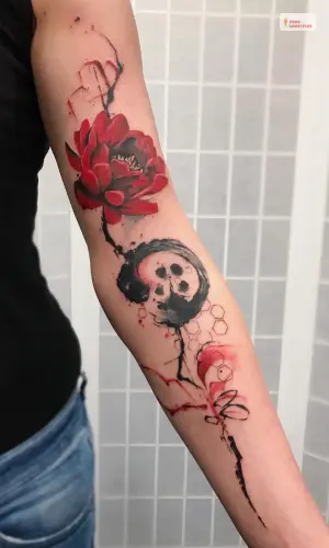 Flower Trash Polka Tattoo Style- 2