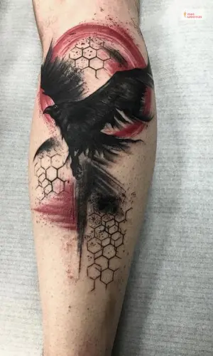 Raven Trash Polka Tattoo- 1