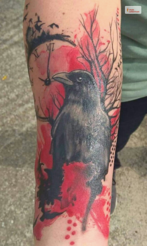 Raven Trash Polka Tattoo- 2