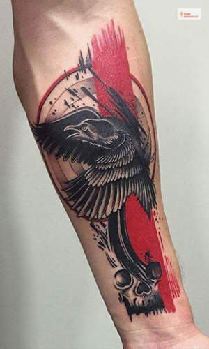 Raven Trash Polka Tattoo- 3