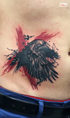 Raven Trash Polka Tattoo  
