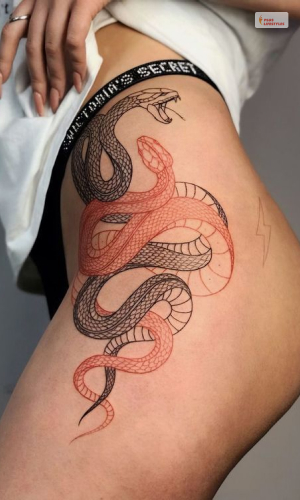 Snake Polka Trash Tattoo Style For Women  