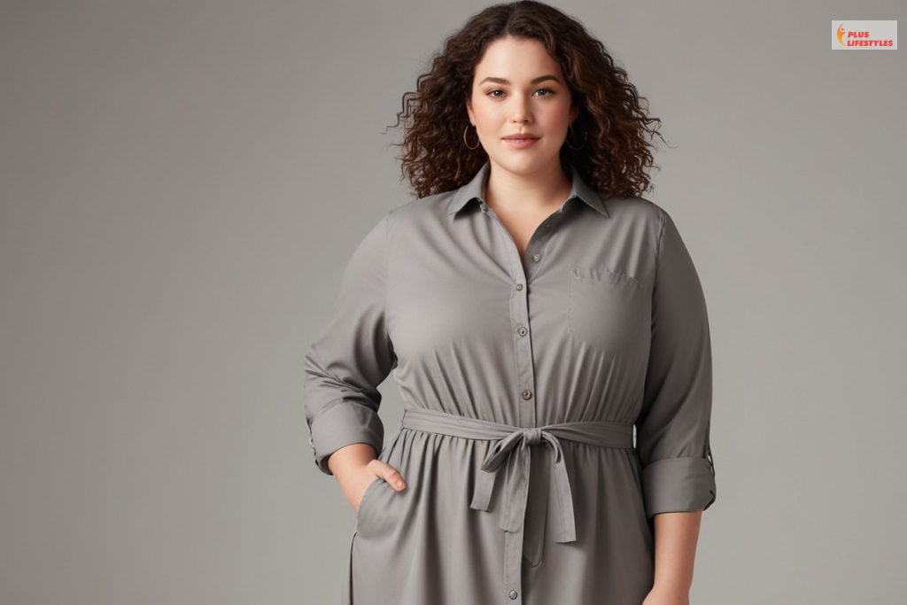 Long-Sleeve Shirtdress: plus-size fall outfits